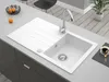 Granitspüle - Spülbecken - Küchenspüle - 86 x 50cm - Weiß - Produktbild-Vorschau 6