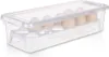 A clear plastic egg container with a lid, holding 12 eggs, is shown against a white background. Podgląd zdjęcia produktu