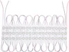 A row of white LED modules with wires attached, presented on a white background. Produktbild-Vorschau