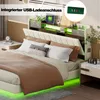 A modern bedroom with a bed featuring integrated storage, USB charging, and LED lighting. Náhled obrázku produktu
