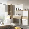A modern bathroom vanity set with a sink, mirror, and storage cabinets. Náhľad obrázku produktu