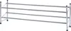 A silver metal shoe rack with four shelves. Produktbild-Vorschau