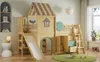 Hochbett 90x200 cm mit Rutsche & Kleiderschrank Kinderbett Produktbild-Vorschau 13