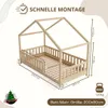 Crazy Pine Letto a Casetta 90x200 cm – Letto da Pavimento Anteprima dell’immagine prodotto 3