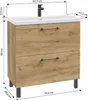 A bathroom vanity with a sink and faucet, with dimensions indicated. Náhled obrázku produktu