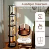 A floor lamp with integrated shelving units, showcasing its storage capabilities and design. Podgląd zdjęcia produktu