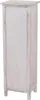 A tall, narrow white cabinet with a distressed, shabby-chic finish. Produktbild-Vorschau