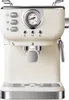 A front view of a cream-colored espresso machine with silver accents. Produktbild-Vorschau