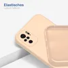 A close-up of a peach-colored phone case, showing the camera cutout and the interior lining of another case. Produktbild-Vorschau