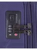 A close-up view of a blue suitcase with a TSA combination lock and zipper pulls. Anteprima dell’immagine prodotto