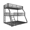 A metal triple bunk bed with a ladder, shown against a white background. Podgląd zdjęcia produktu