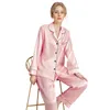Satin Schlafanzug Damen, zweiteiliges Pyjama Damen Lange Produktbild-Vorschau 2