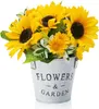 Künstliche Blumen, Sonnenblume Künstliche Pflanzen im Topf, Produktbild-Vorschau 1