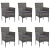vidaXL 7-tlg. Garten-Essgruppe Poly Rattan Grau Produktbild-Vorschau 3