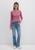 mavi Klassischer Zopfmuster Strickpullover mit V-Ausschnitt Produktbild-Vorschau 3