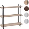 A three-tiered shelf unit with a metal frame and wooden shelves, presented against a white background. Náhľad obrázku produktu