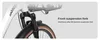Close-up of the front suspension fork of a bicycle. Produktbild-Vorschau