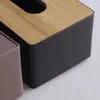 Taschentuchbox Kosmetiktuchbox Tuchspender Bambus Schwarz Produktbild-Vorschau 6