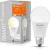A product box for a smart LED light bulb, with the light bulb itself shown next to it. Produktbild-Vorschau