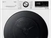 A close-up front view of a white LG ThinQ dryer. Produktbild-Vorschau