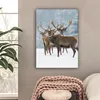 MuchoWow® - Leinwandbilder - Hirsche - Tiere - Schnee - Produktbild-Vorschau 2
