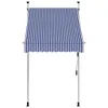 vidaXL Markise Einziehbar Handbetrieben 100 cm Blau/Weiß Produktbild-Vorschau 2