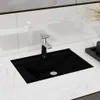 vidaXL Keramik Waschbecken mit Hahn-/Überlaufloch Schwarz Produktbild-Vorschau 1