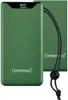 A green power bank with a digital display showing '90%' and a black lanyard attached. Voir les images du produit