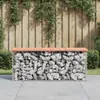 Panchina da giardino in gabbione 103x31,5x42 cm in legno Anteprima dell’immagine prodotto 2