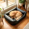 4L Textil Mario Orthopädisches Hundebett aus Kunstleder Produktbild-Vorschau 2