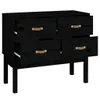Konsolenschrank Schwarz 90x40x78 cm Massivholz Kiefer Produktbild-Vorschau 4