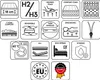 A collage of icons and text representing mattress features. Produktbild-Vorschau