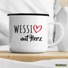 Huuraa Emaille Tasse Wessi mit Herz 300ml Vintage Produktbild-Vorschau 3
