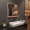 Lustro łazienkowe z półką 60x70 cm Kolor Sonoma Nowoczesne Podgląd zdjęcia produktu 3