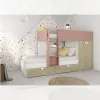 Letto a castello rovere e rosa antico con armadio 2 ante e Anteprima dell’immagine prodotto 2