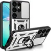 Two phone cases are shown, one standing upright and the other lying down, with a phone screen visible inside the upright case. Produktbild-Vorschau