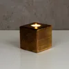 levandeo Teelichthalter Holz Massiv 10x10cm Nussbaum Farbig Produktbild-Vorschau 3