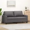 2-Sitzer-Sofa Grau 140 cm Kunstleder Produktbild-Vorschau 2