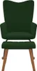 A dark green armchair with a matching ottoman, shown from the front on a white background. Produktbild-Vorschau