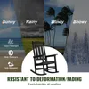 A collage of weather conditions and icons, with a black rocking chair in the center. Podgląd zdjęcia produktu