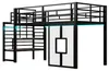 Lit mezzanine en métal 90x200 cm avec escalier, espace de Voir les images du produit 11