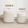 HOMCOM – zestaw 2 puf z schowkiem, pufy z pokrywą, okrągłe Podgląd zdjęcia produktu 3