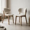Lot de 2 chaises en bois clair et tissu boucle beige AURA Voir les images du produit 2