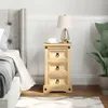 A bedroom scene with a nightstand next to a bed. Produktbild-Vorschau