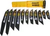 A set of DeWALT reciprocating saw blades in a yellow plastic case, laid out on a white background. Anteprima dell’immagine prodotto