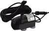 A black submersible water pump with a coiled black power cord and a connector on a white background. Produktbild-Vorschau