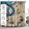 Rideau de douche imperméable Océan Pieuvre Pirate Carte au Voir les images du produit 7