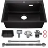 CECIPA Granitspüle 60x45 cm Schwarz Küchenspüle Granit Produktbild-Vorschau 3