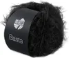 A ball of black yarn with a black label. Produktbild-Vorschau