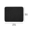 A black honeycomb-patterned cat litter mat with dimensions indicated. Náhled obrázku produktu